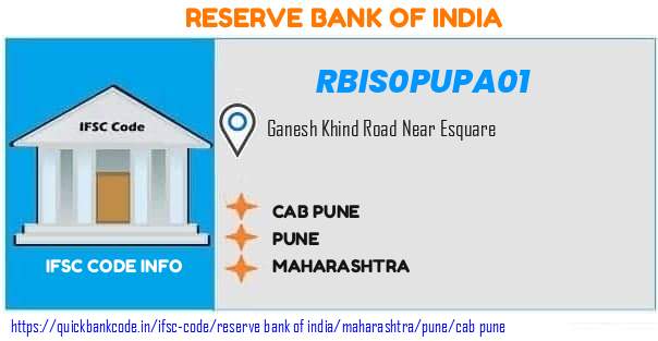 Reserve Bank of India Cab Pune RBIS0PUPA01 IFSC Code