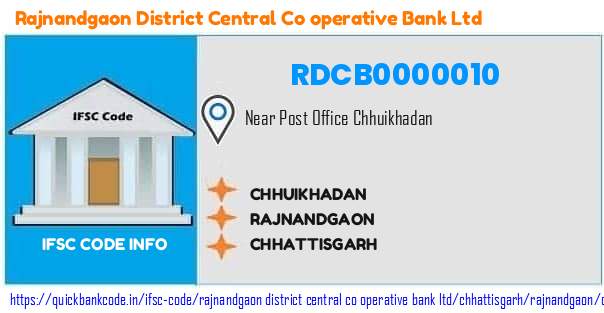 Rajnandgaon District Central Co Operative Bank Chhuikhadan RDCB0000010 IFSC Code