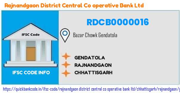 Rajnandgaon District Central Co Operative Bank Gendatola RDCB0000016 IFSC Code