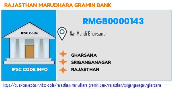 Rajasthan Marudhara Gramin Bank Gharsana RMGB0000143 IFSC Code