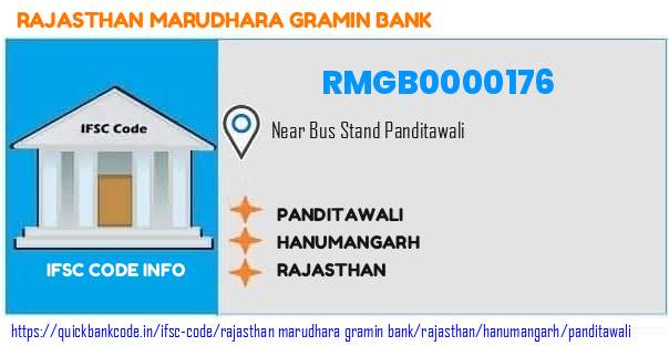 Rajasthan Marudhara Gramin Bank Panditawali RMGB0000176 IFSC Code