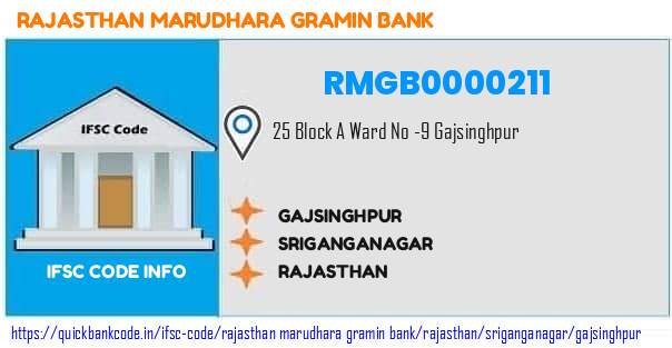 Rajasthan Marudhara Gramin Bank Gajsinghpur RMGB0000211 IFSC Code