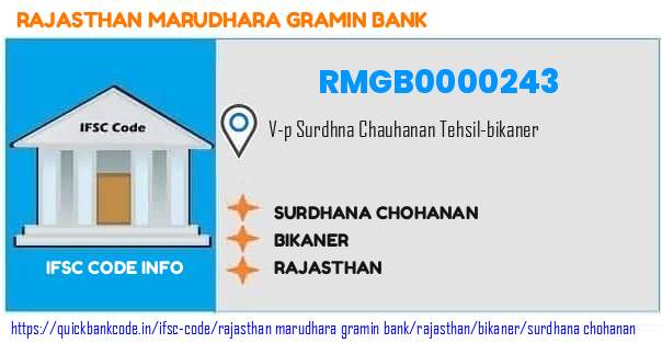 RMGB0000243 Rajasthan Marudhara Gramin Bank. SURDHANA CHOHANAN