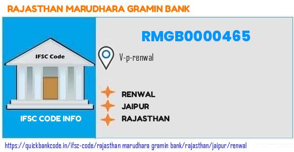 Rajasthan Marudhara Gramin Bank Renwal RMGB0000465 IFSC Code