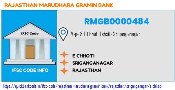 Rajasthan Marudhara Gramin Bank E Chhoti RMGB0000484 IFSC Code