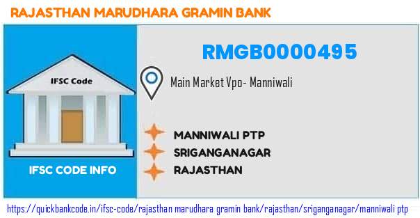 Rajasthan Marudhara Gramin Bank Manniwali Ptp RMGB0000495 IFSC Code