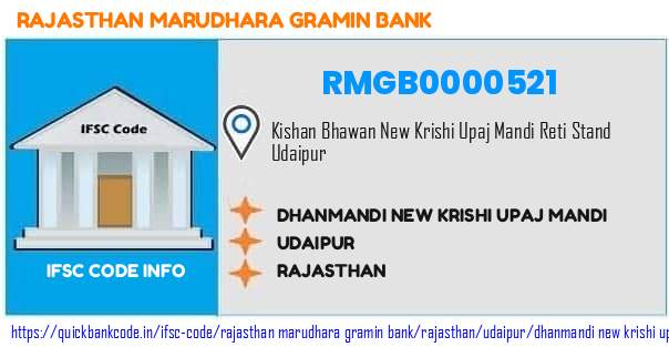 Rajasthan Marudhara Gramin Bank Dhanmandi New Krishi Upaj Mandi RMGB0000521 IFSC Code