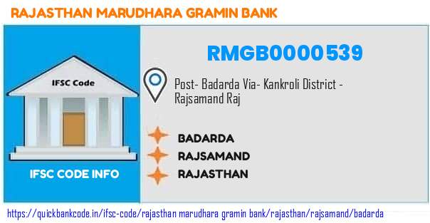 Rajasthan Marudhara Gramin Bank Badarda RMGB0000539 IFSC Code