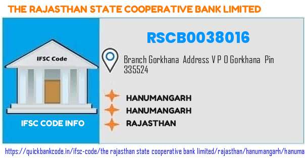 The Rajasthan State Cooperative Bank Hanumangarh RSCB0038016 IFSC Code