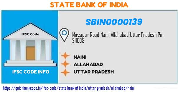 State Bank of India Naini SBIN0000139 IFSC Code