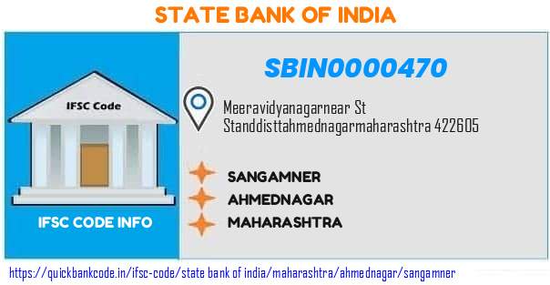 State Bank of India Sangamner SBIN0000470 IFSC Code