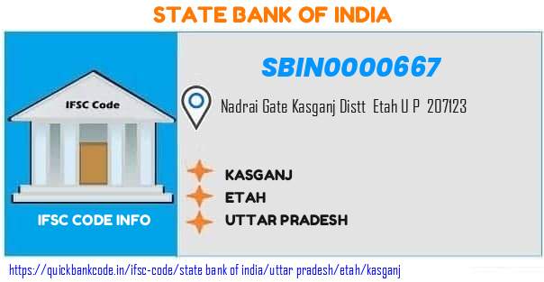 State Bank of India Kasganj SBIN0000667 IFSC Code