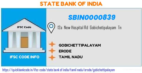 State Bank of India Gobichettipalayam SBIN0000839 IFSC Code