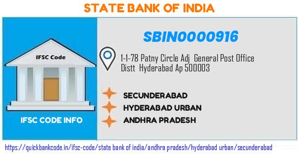 State Bank of India Secunderabad SBIN0000916 IFSC Code