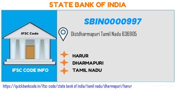 SBIN0000997 State Bank of India. HARUR