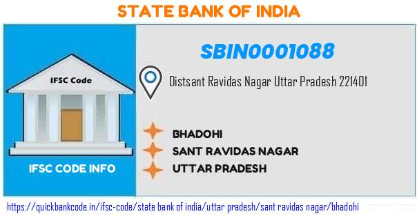 State Bank of India Bhadohi SBIN0001088 IFSC Code