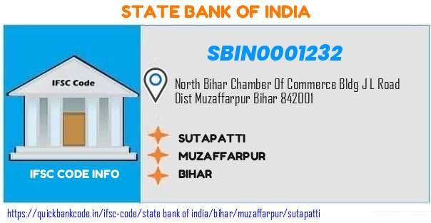 SBIN0001232 State Bank of India. SUTAPATTI