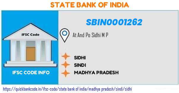 State Bank of India Sidhi SBIN0001262 IFSC Code