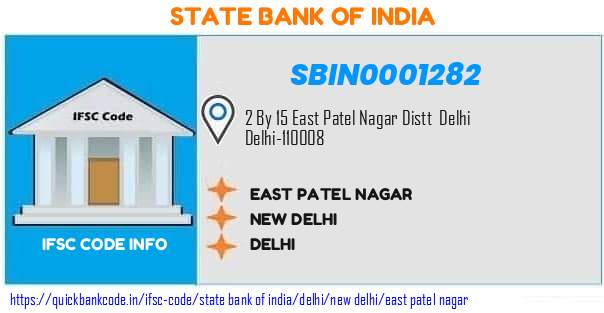 State Bank of India East Patel Nagar SBIN0001282 IFSC Code