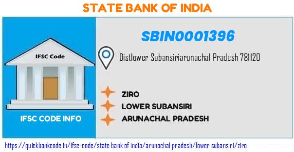State Bank of India Ziro SBIN0001396 IFSC Code