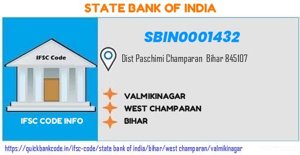 State Bank of India Valmikinagar SBIN0001432 IFSC Code