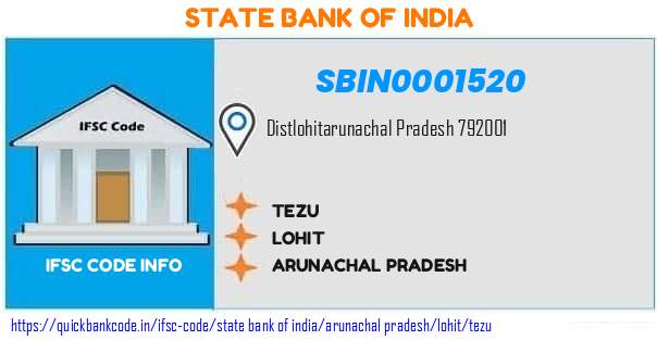 State Bank of India Tezu SBIN0001520 IFSC Code