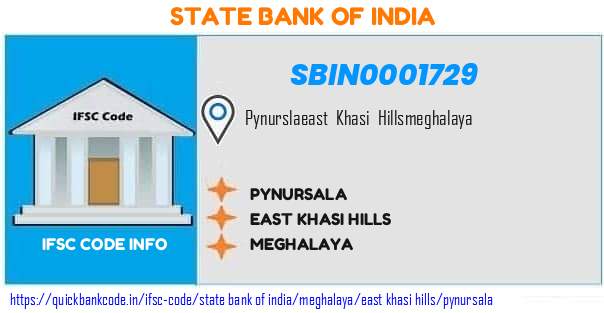 State Bank of India Pynursala SBIN0001729 IFSC Code