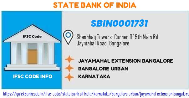 State Bank of India Jayamahal Extension Bangalore SBIN0001731 IFSC Code