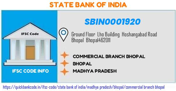 State Bank of India Commercial Branch Bhopal SBIN0001920 IFSC Code