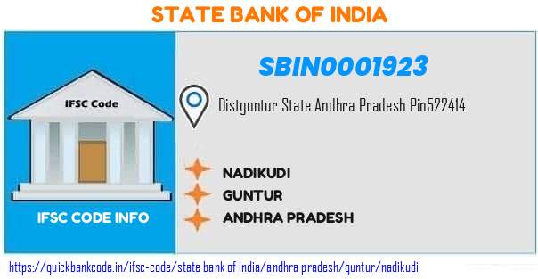 State Bank of India Nadikudi SBIN0001923 IFSC Code