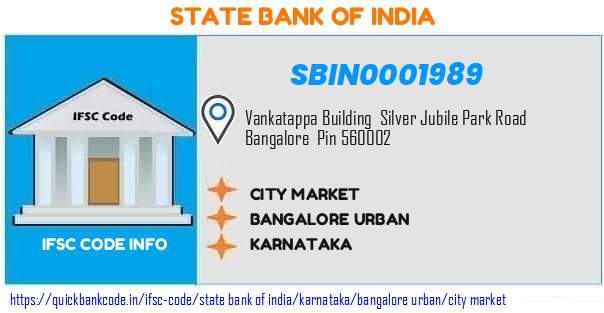 State Bank of India City Market SBIN0001989 IFSC Code