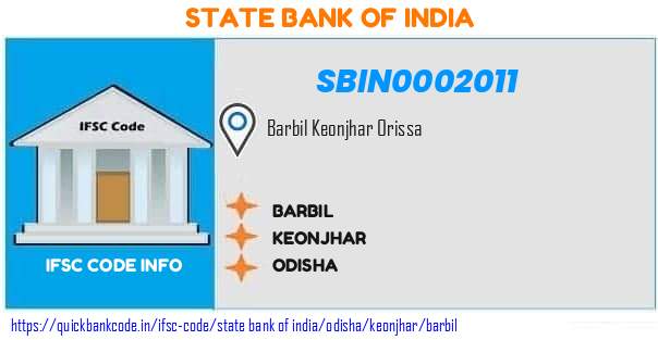 State Bank of India Barbil SBIN0002011 IFSC Code