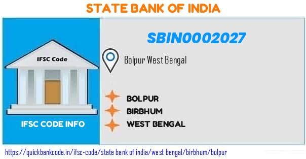 State Bank of India Bolpur SBIN0002027 IFSC Code