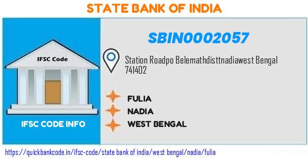 State Bank of India Fulia SBIN0002057 IFSC Code