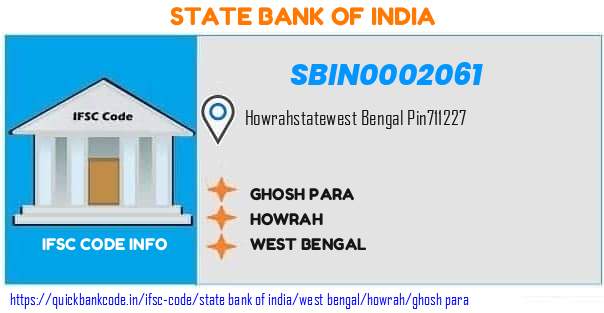State Bank of India Ghosh Para SBIN0002061 IFSC Code