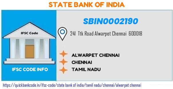 State Bank of India Alwarpet Chennai SBIN0002190 IFSC Code