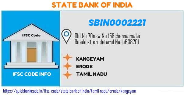 SBIN0002221 State Bank of India. KANGEYAM
