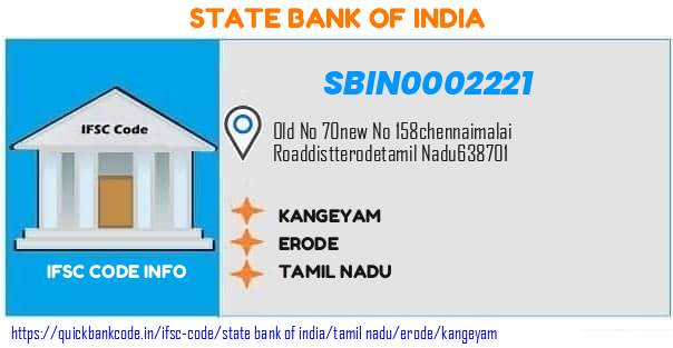 State Bank of India Kangeyam SBIN0002221 IFSC Code