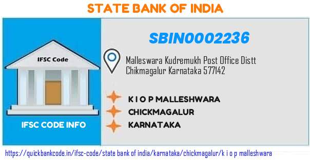 State Bank of India K I O P Malleshwara SBIN0002236 IFSC Code