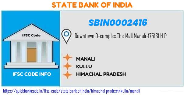 SBIN0002416 State Bank of India. MANALI