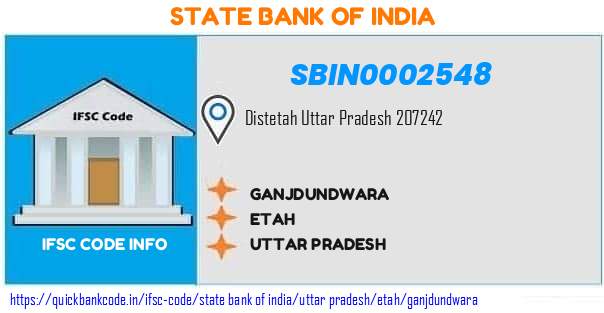 State Bank of India Ganjdundwara SBIN0002548 IFSC Code