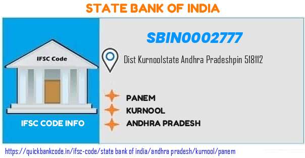 State Bank of India Panem SBIN0002777 IFSC Code
