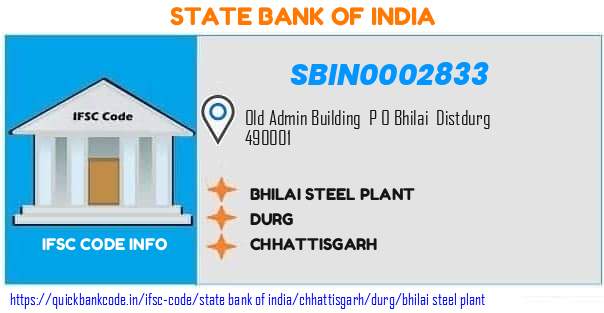 State Bank of India Bhilai Steel Plant SBIN0002833 IFSC Code
