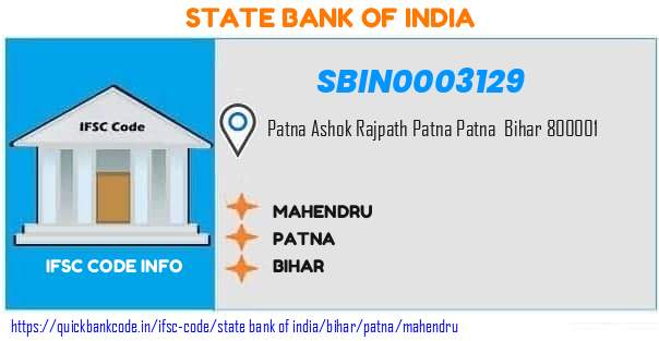 State Bank of India Mahendru SBIN0003129 IFSC Code
