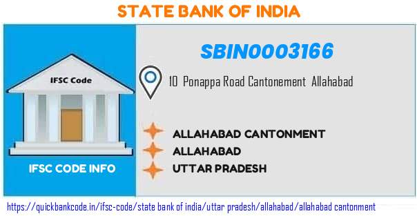 State Bank of India Allahabad Cantonment SBIN0003166 IFSC Code