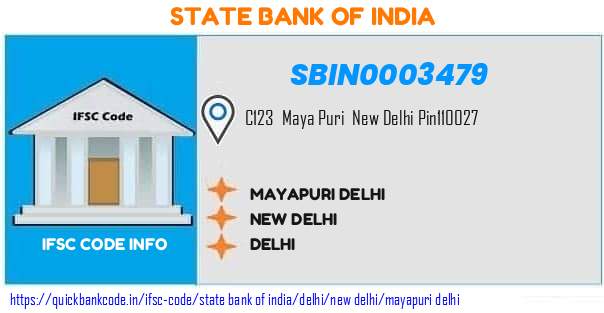 State Bank of India Mayapuri Delhi SBIN0003479 IFSC Code