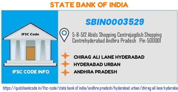 State Bank of India Chirag Ali Lane Hyderabad SBIN0003529 IFSC Code