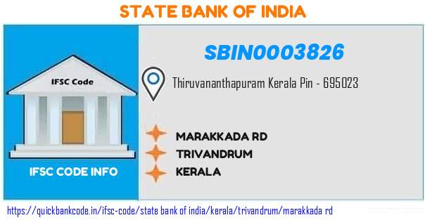 State Bank of India Marakkada Rd SBIN0003826 IFSC Code