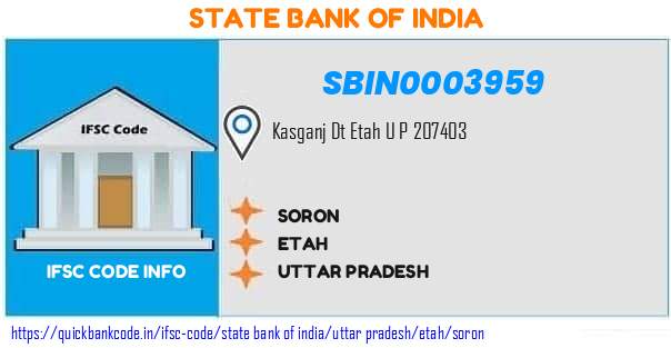State Bank of India Soron SBIN0003959 IFSC Code
