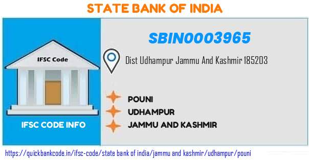 State Bank of India Pouni SBIN0003965 IFSC Code